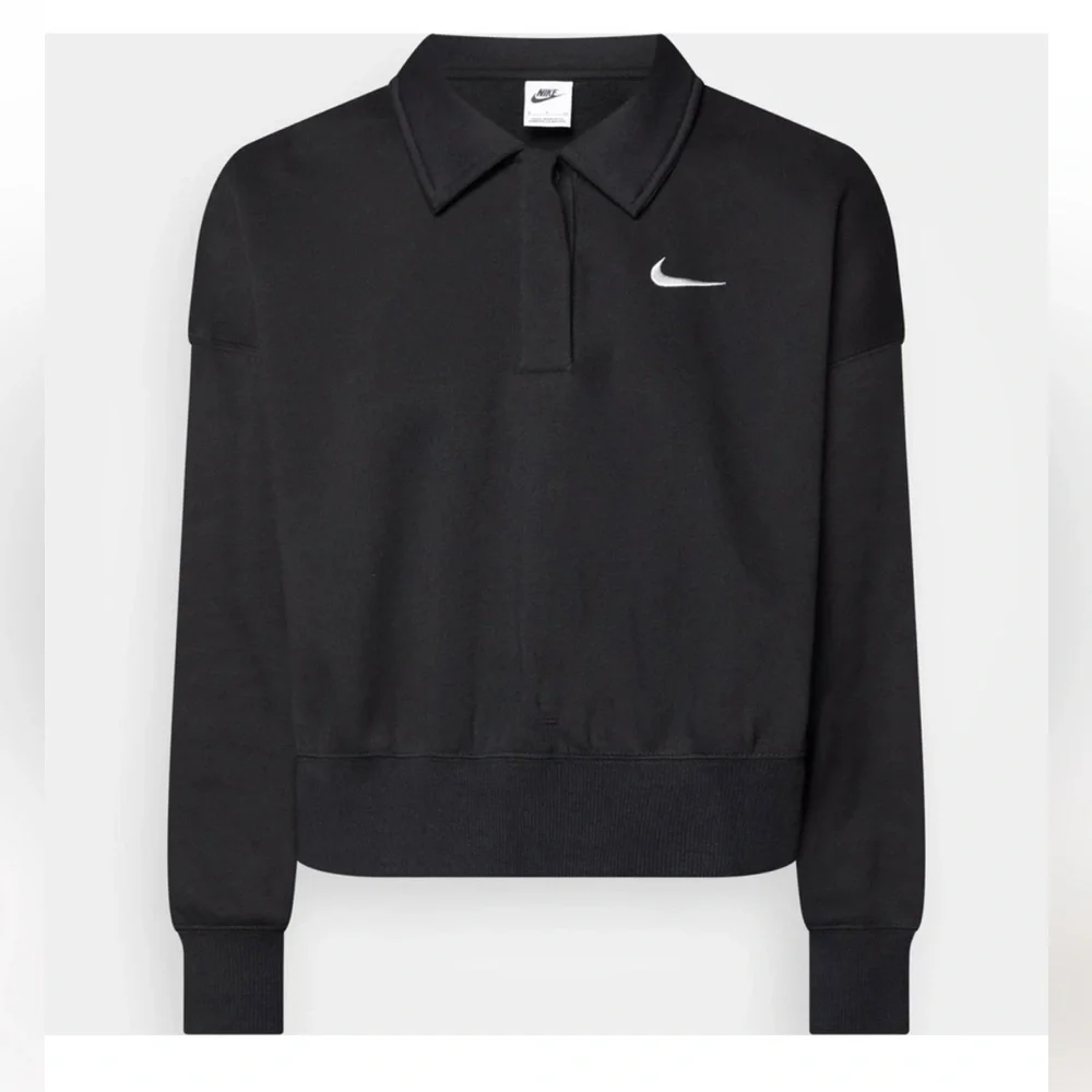 New Nike Phoenix Fleece three quarter Sleeve Crop Polo Sweatshirt - Womens XS - Picture 6 of 10